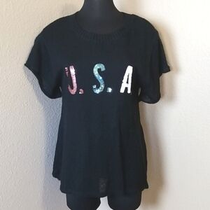 Wildfox Sweater USA Sequin Black Size Small